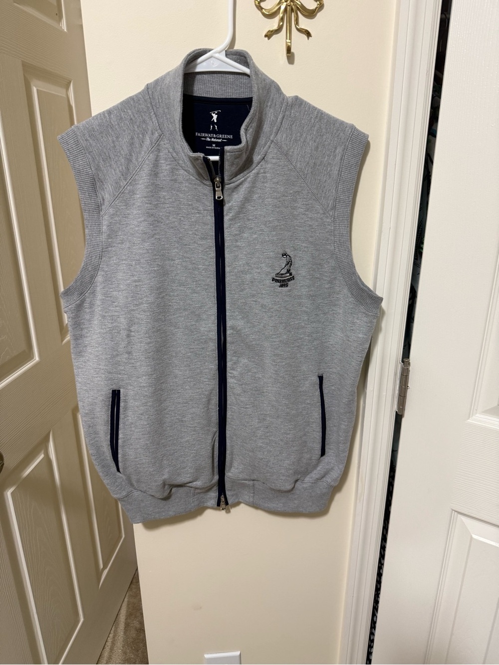 Fairway & Greene Gray Vest with Navy Lining